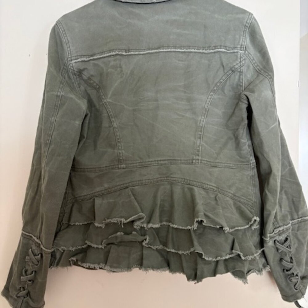 Gently used olive green fashion jacket - Picture 3 of 4